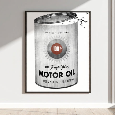 Vintage Motor Oil Can Poster Artwork for Home Decor