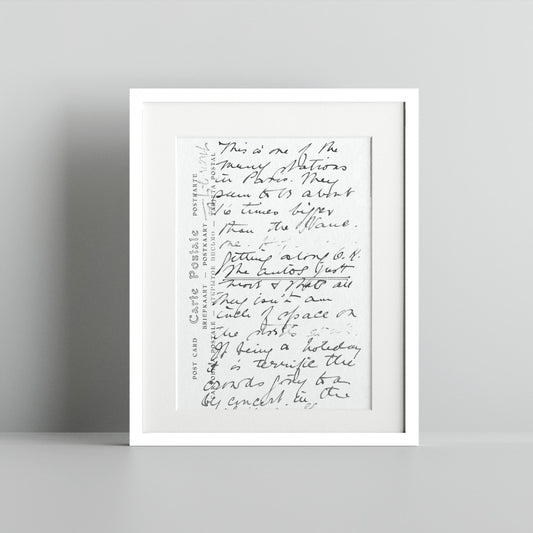 Handwritten Postcard Design Framed Art Print Product