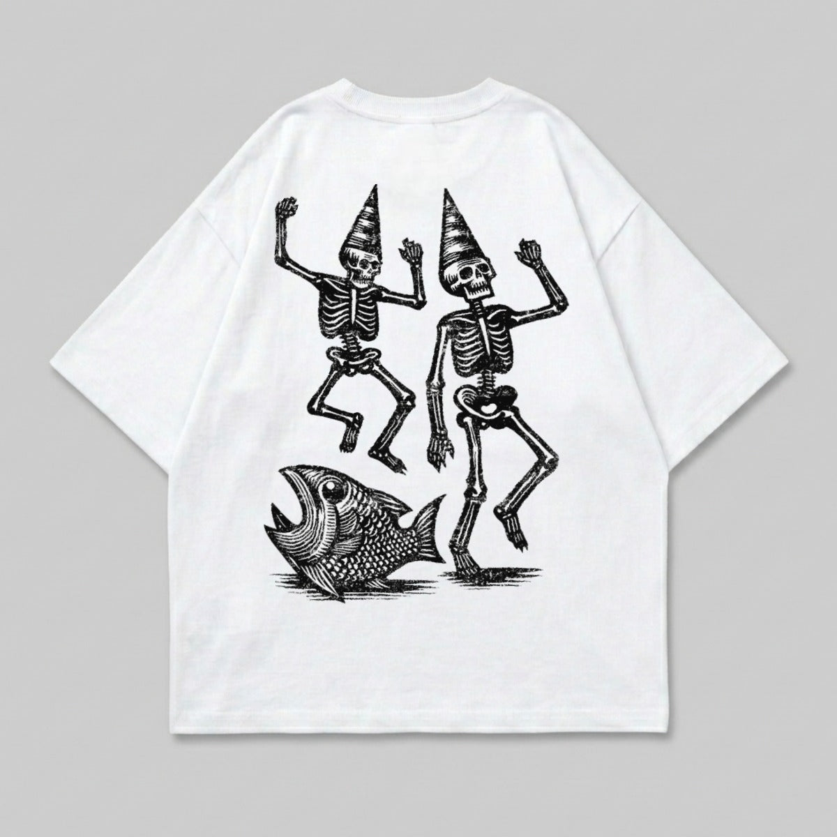 Dancing Skeletons Party Hats Fish Graphic T-Shirt product type
