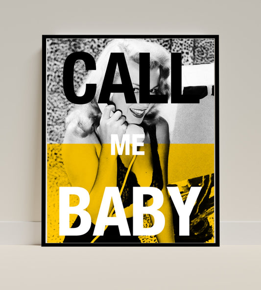 Call Me Baby Pop Art Style Printed Poster