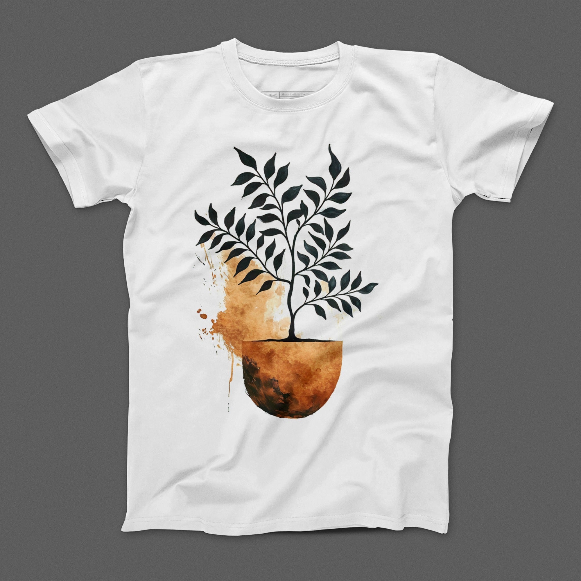 Abstract Potted Plant Artistic White T-Shirt Product