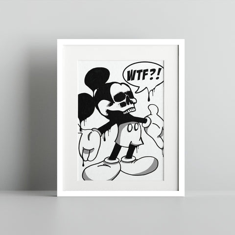WTF?! Dripping Skull Cartoon Character Artwork Product