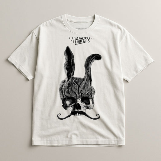 Unique Skull Art T-Shirt with Bunny Ears Design