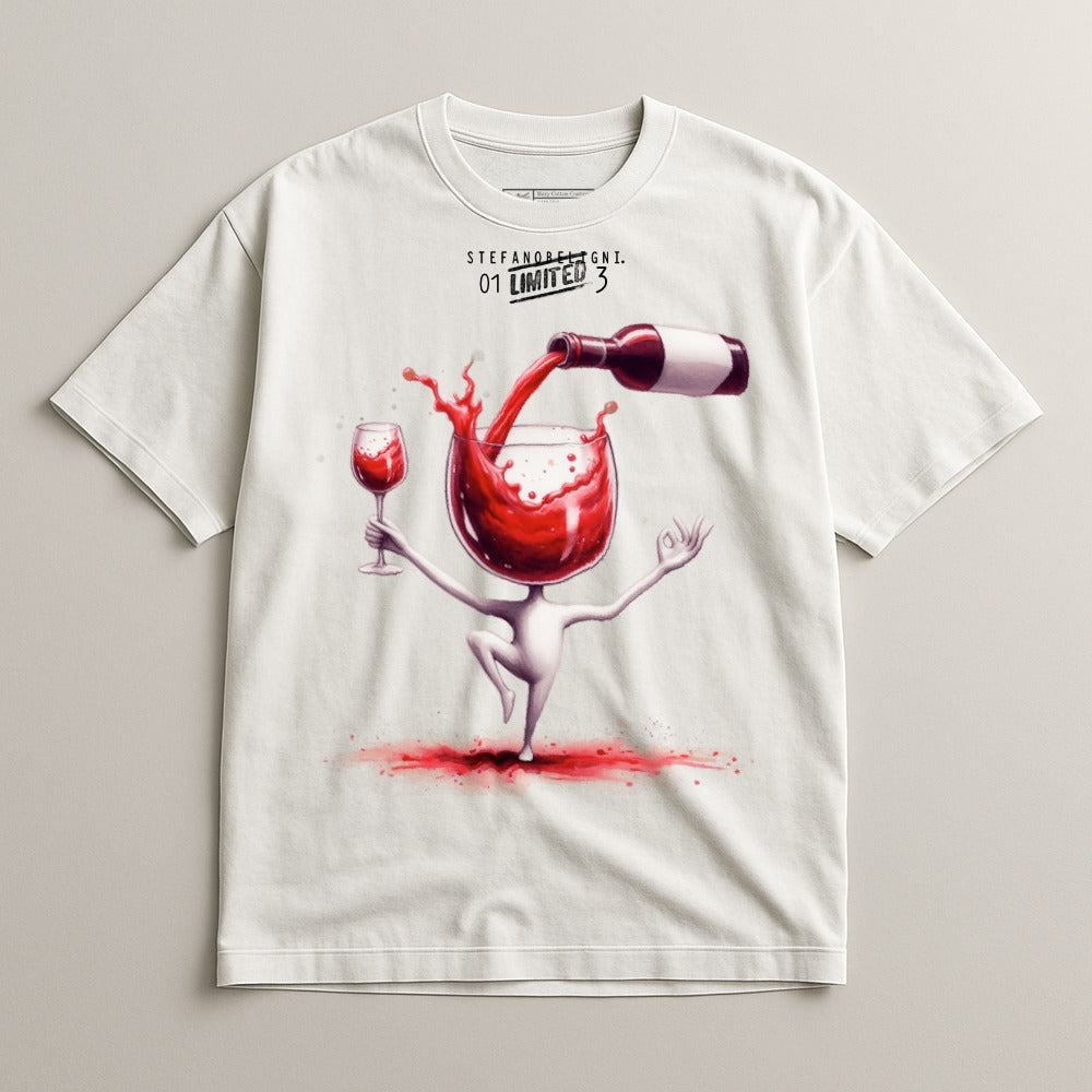 Unique Wine Pouring Art Graphic Designer Shirt