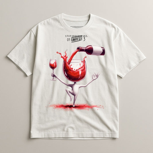 Unique Wine Pouring Art Graphic Designer Shirt