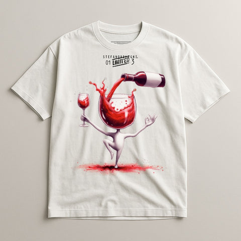 Unique Wine Pouring Art Graphic Designer Shirt