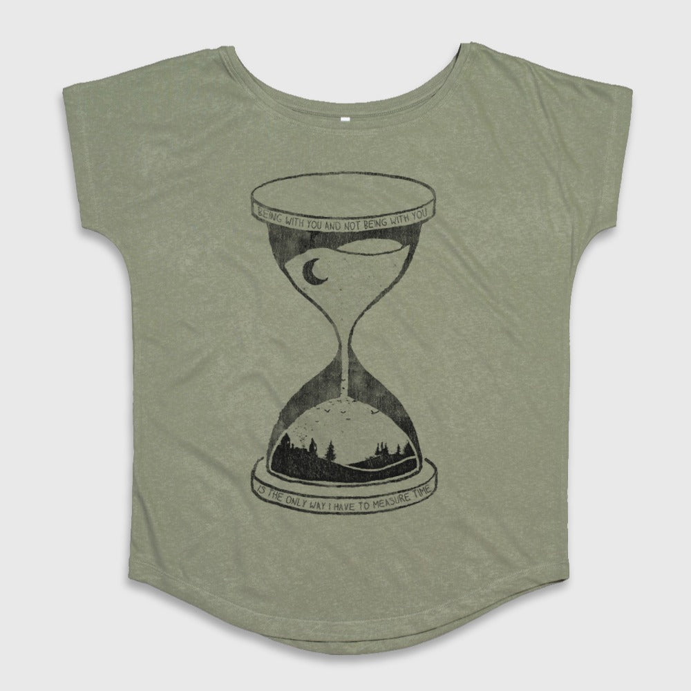 Hourglass Design with Moon and Forest Graphic Shirt