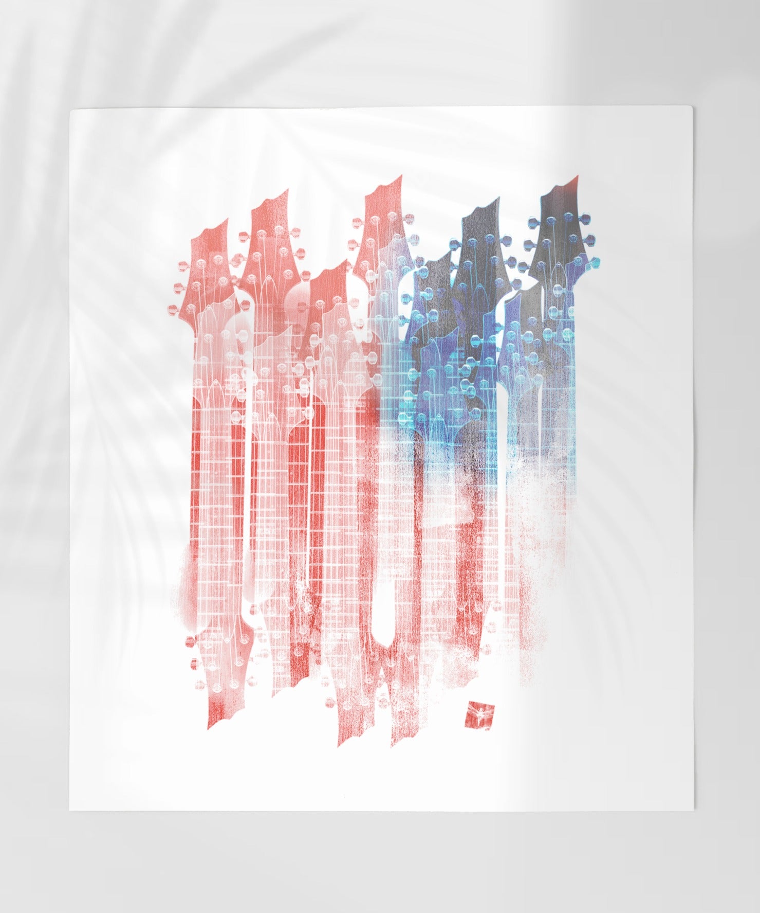 Colorful Artistic Guitar Headstocks Wall Art Poster