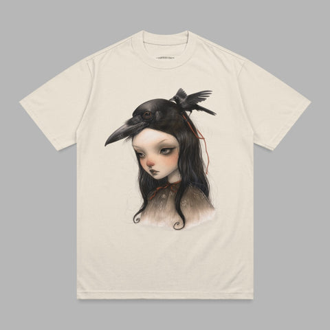 Mystical Girl Raven Crown Dark Bird Accent T-Shirt product type