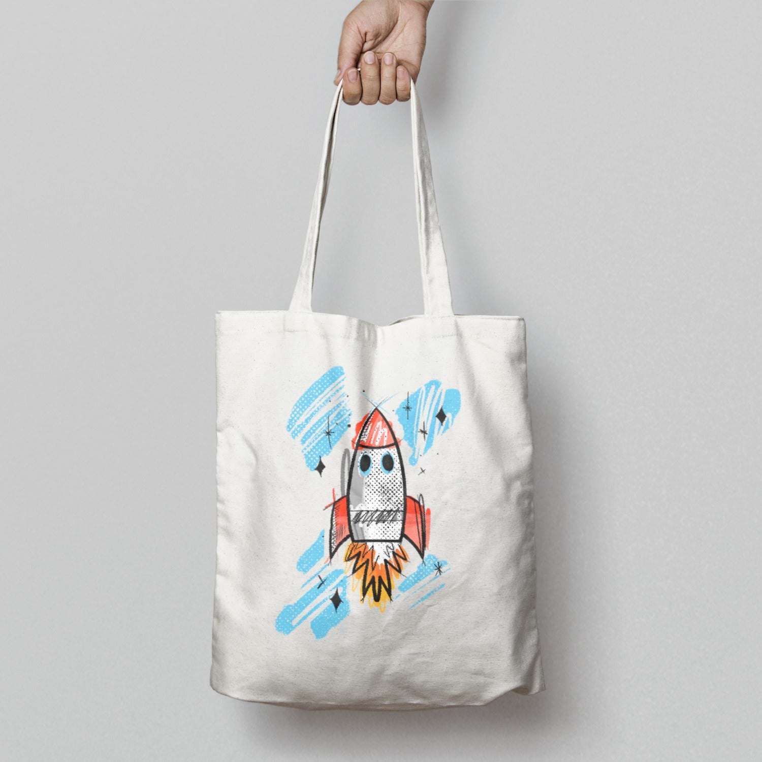 Rocket Design Eco-Friendly Reusable Tote Bag