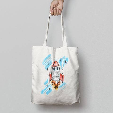 Rocket Design Eco-Friendly Reusable Tote Bag