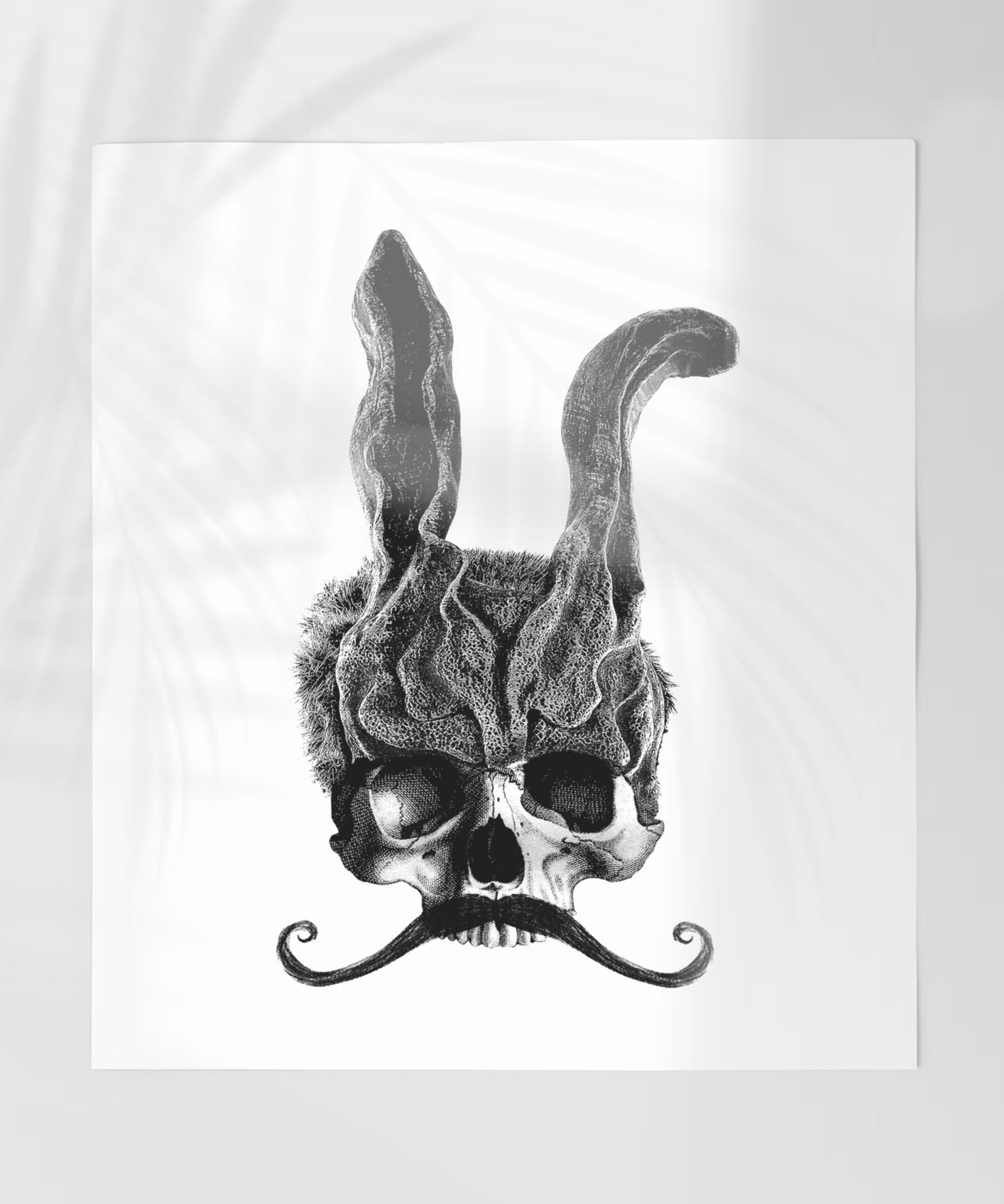 Skull with Rabbit Ears and Mustache Art Print