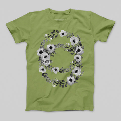 T-shirt donna boyfriend circle_flower