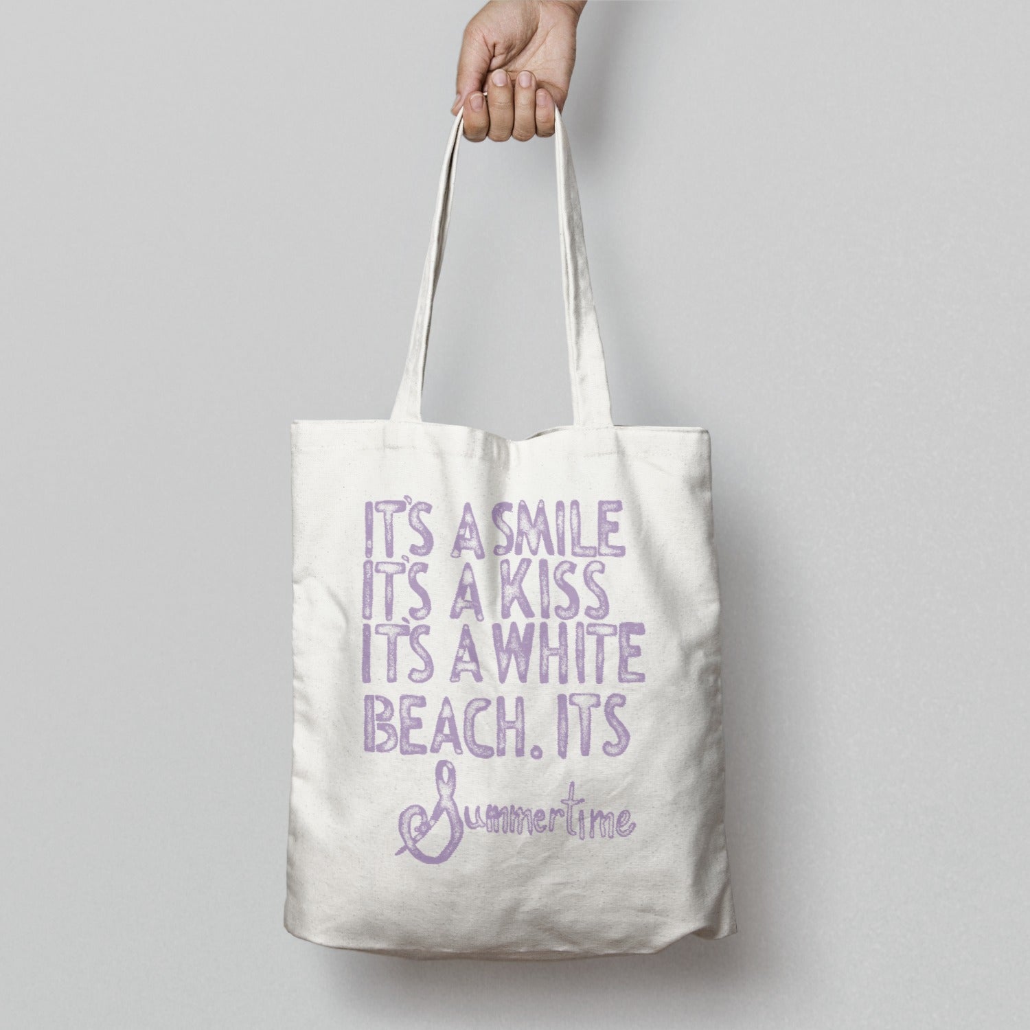 It's a Smile It's a Kiss It's a White Beach Tote Bag