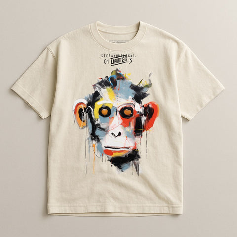 Abstract Colorful Monkey Graphic Short Sleeve Shirt