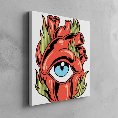 Quadro canvas flaming-heart