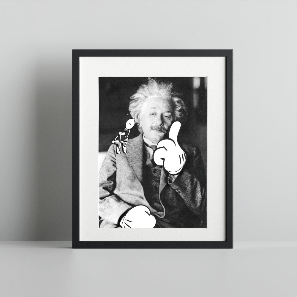 Quirky Einstein Art Print with Cartoon Elements