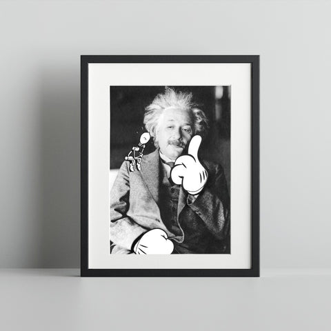 Quirky Einstein Art Print with Cartoon Elements