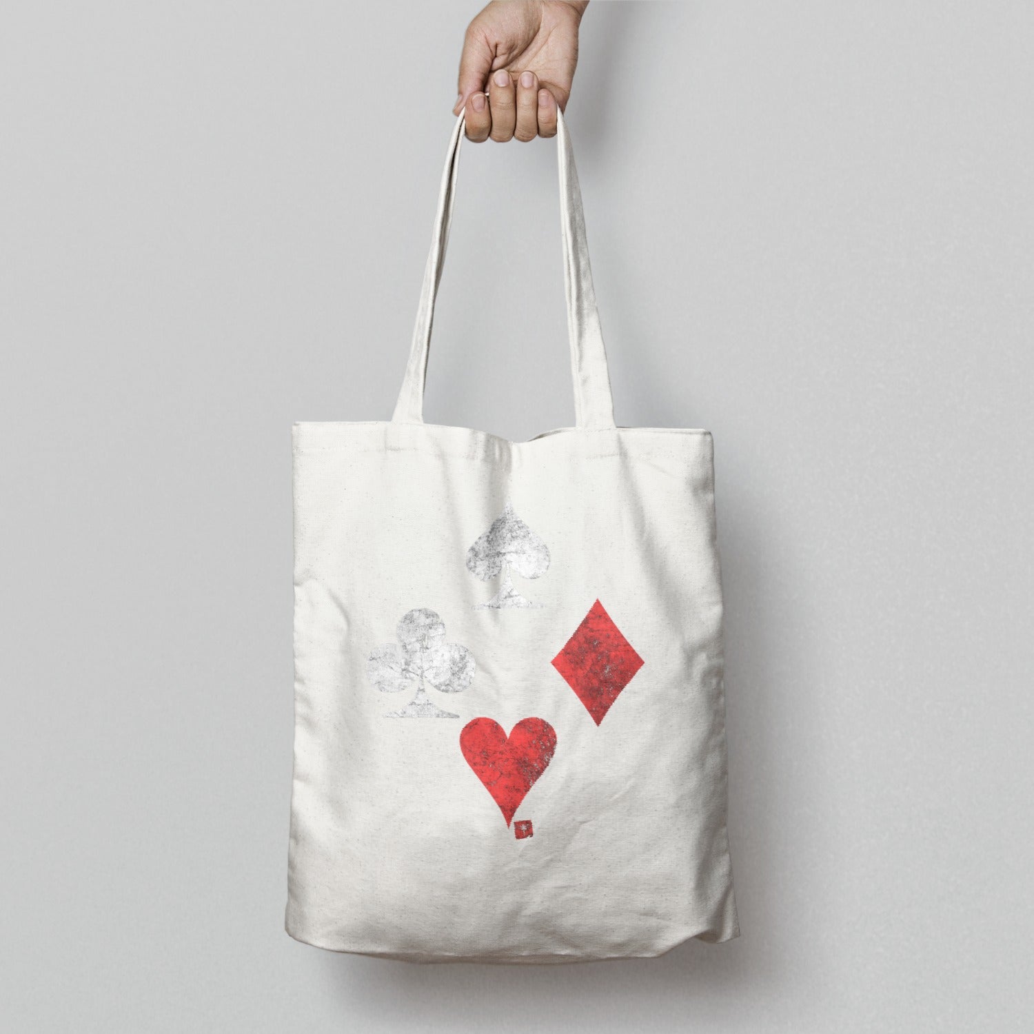 Playing Card Suits Print on Tote Bag Product
