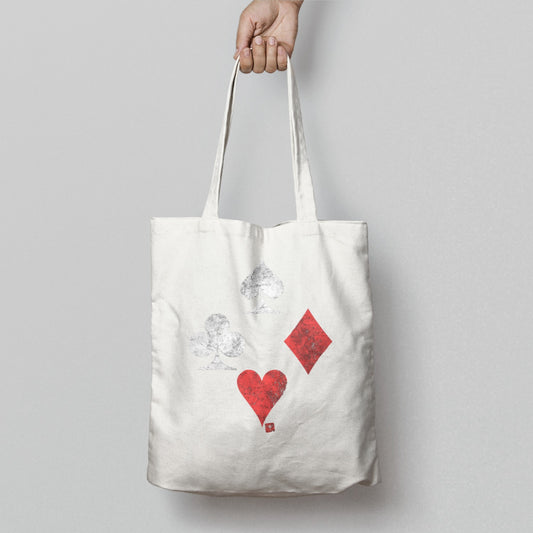 Playing Card Suits Print on Tote Bag Product
