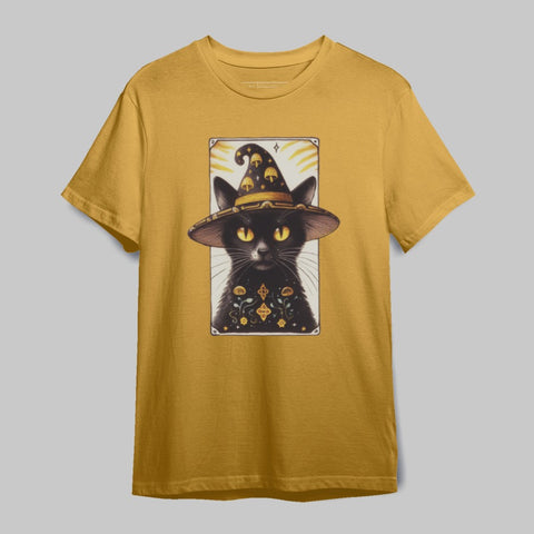 Mystical Black Cat Wizard Graphic Tee product