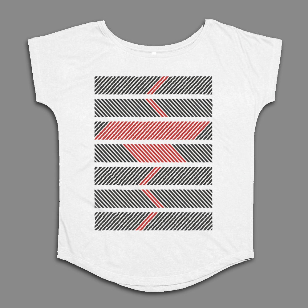 Striped Pattern Graphic Design Casual T-Shirt