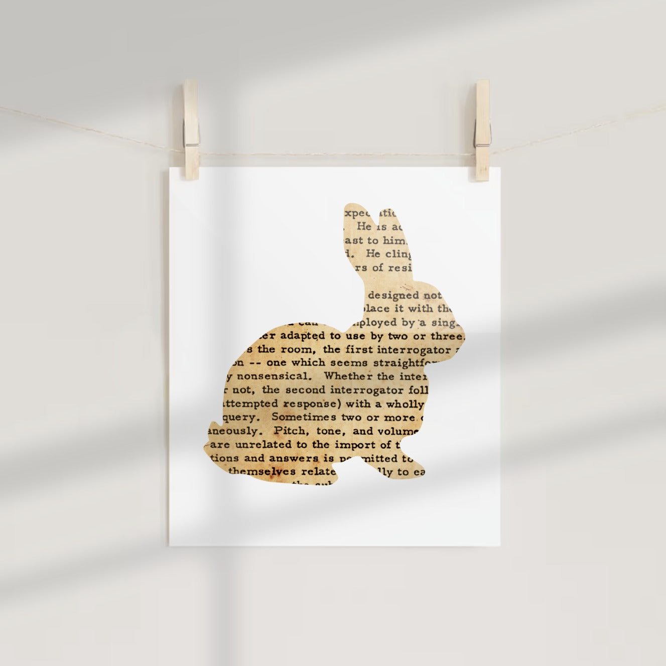 Literary Bunny Cut Out Print Hanging Art Piece Product
