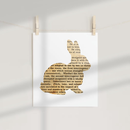 Literary Bunny Cut Out Print Hanging Art Piece Product