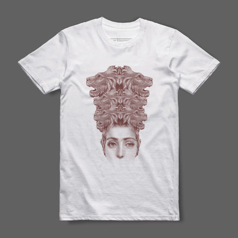 Artistic Face with Intricate Hair Design T-shirt