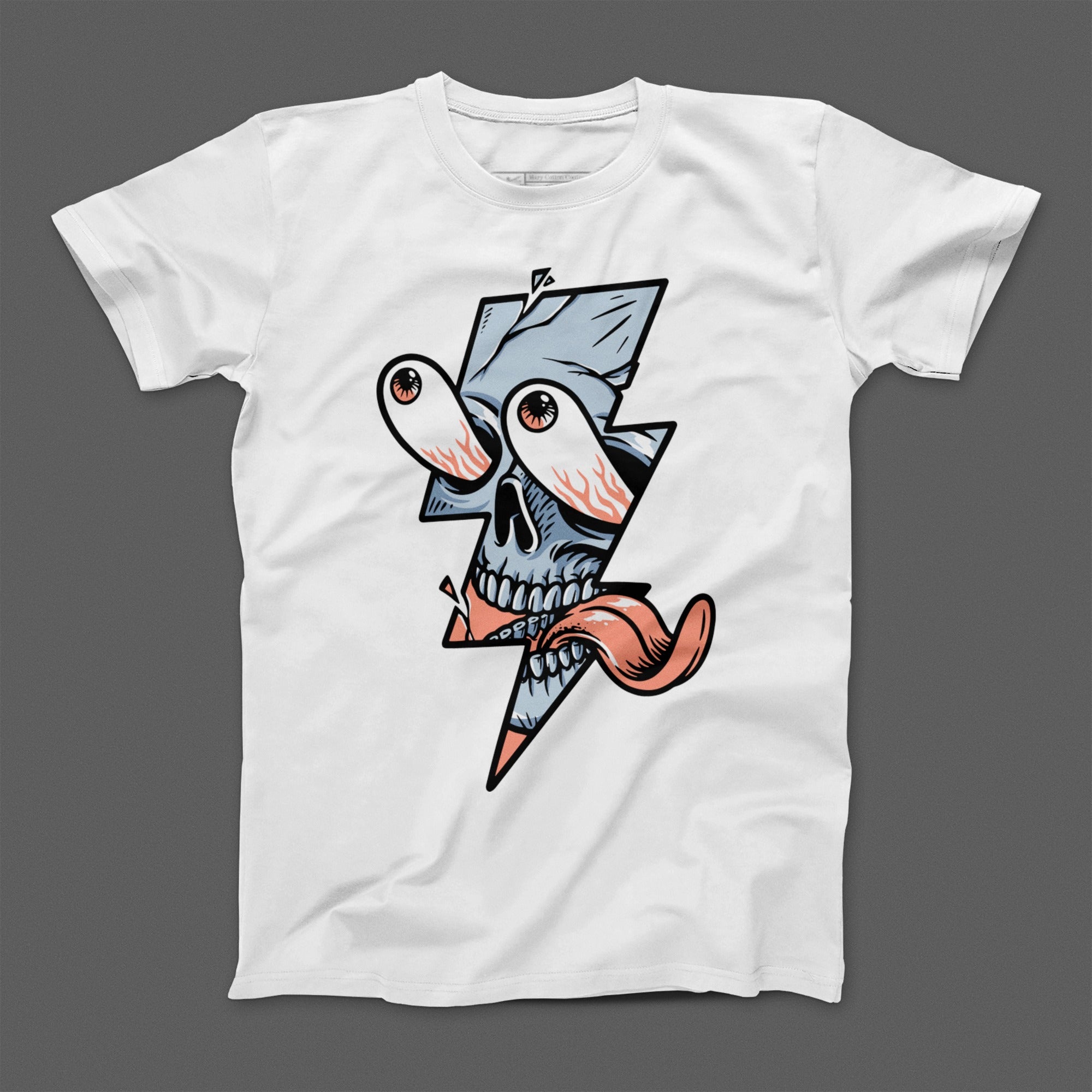 Unique Skull Lightning Bolt Graphic T-Shirt Product