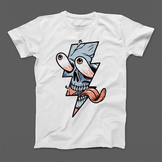Unique Skull Lightning Bolt Graphic T-Shirt Product
