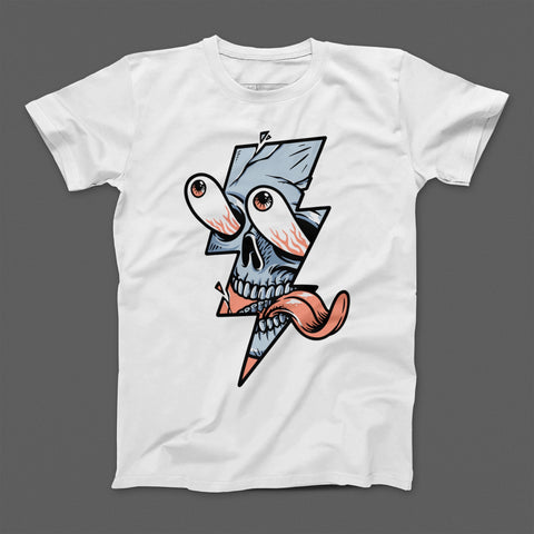Unique Skull Lightning Bolt Graphic T-Shirt Product