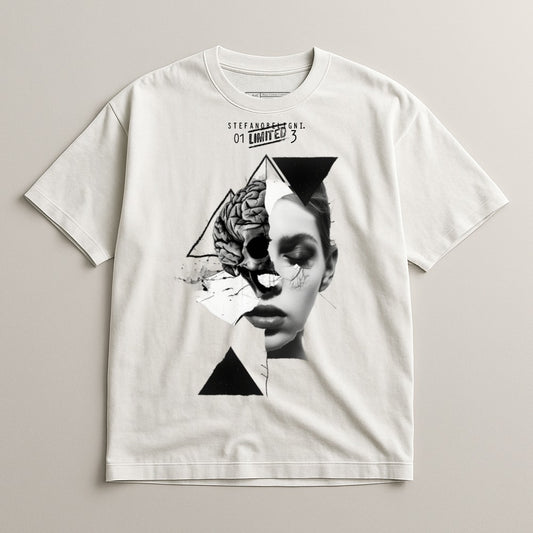 Unique Artistic Graphic T-Shirt with Bold Face Design