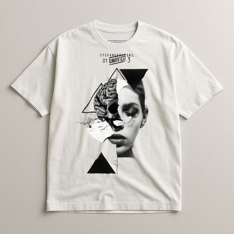 Unique Artistic Graphic T-Shirt with Bold Face Design