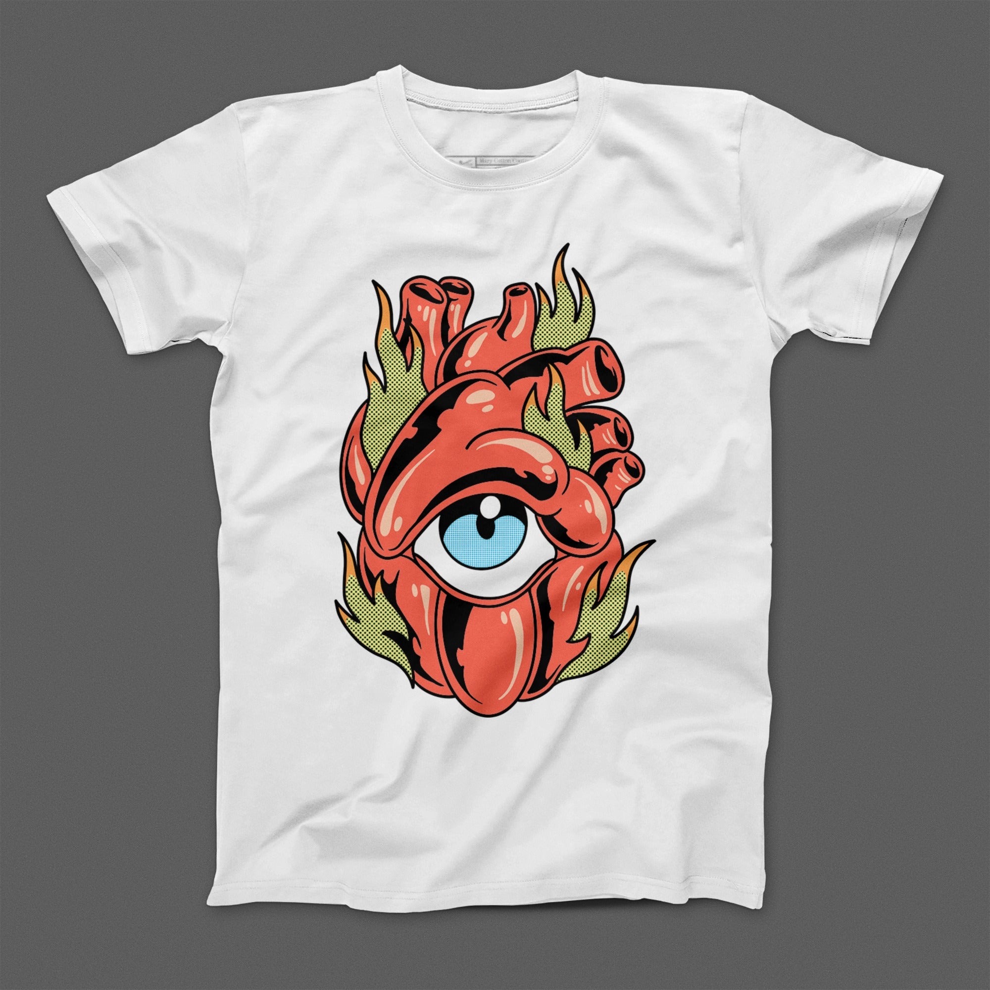 Eye and Heart Graphic Illustration T-shirt Product