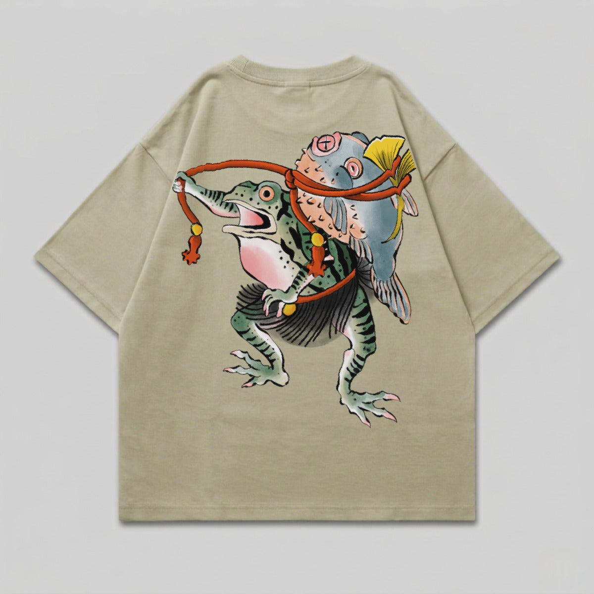 Japanese Ukiyo-e Frog Carrying Pufferfish Art Design product type