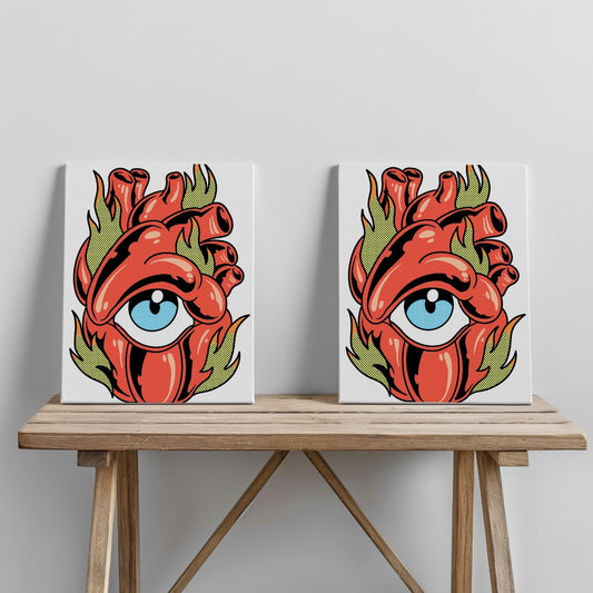 Quadro canvas flaming-heart