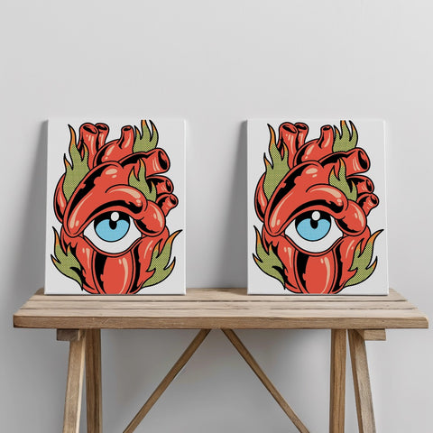 Quadro canvas flaming-heart