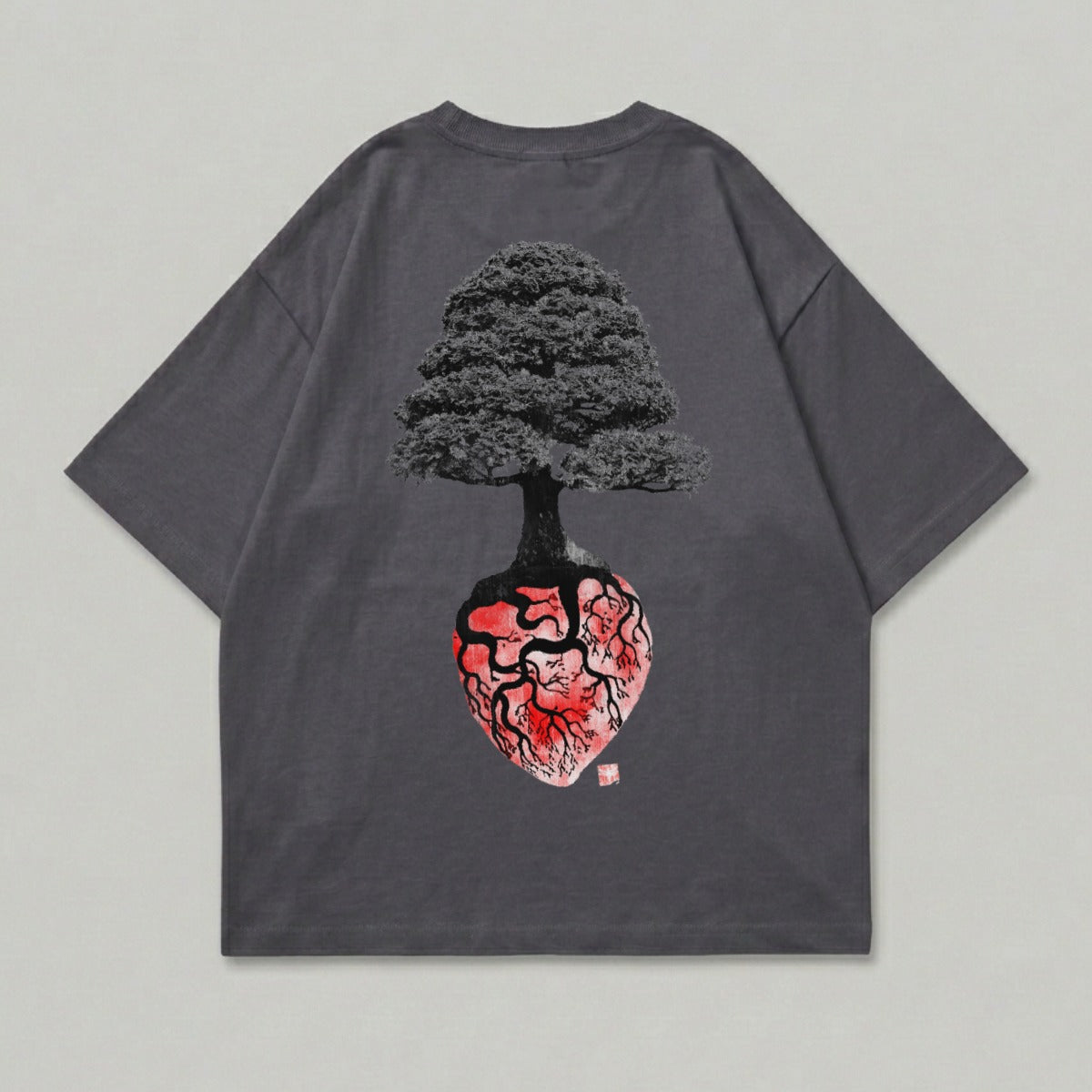 Dark Grey Bonsai Tree Anatomical Heart Graphic product type