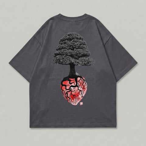 Dark Grey Bonsai Tree Anatomical Heart Graphic product type