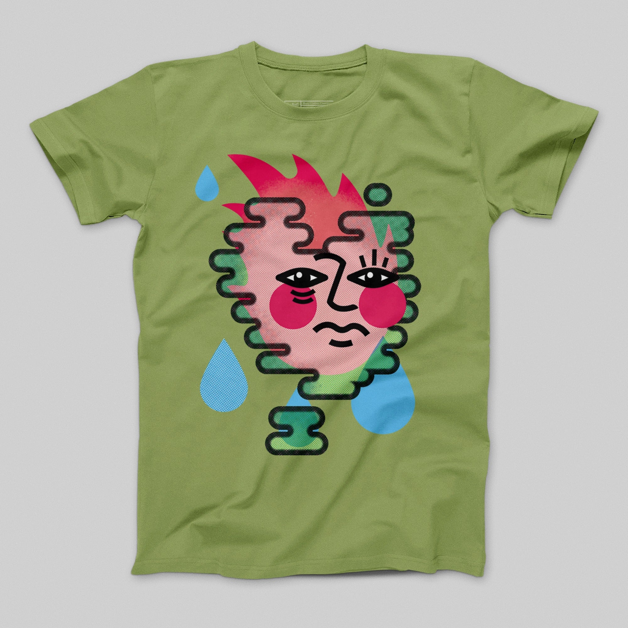 Abstract Face Design with Bold Colorful Accents T-shirt