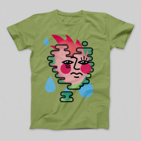 Abstract Face Design with Bold Colorful Accents T-shirt