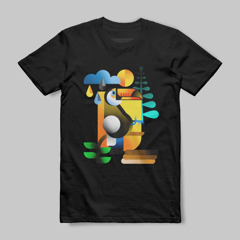 Colorful Toucan Design Graphic T-shirt