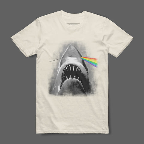 Shark with Rainbow Laser Eyes Graphic Tee