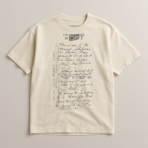 Handwritten Script Graphic Design Short Sleeve Shirt