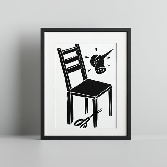 Black and White Modern Abstract Art Print
