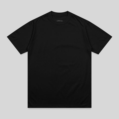 Black short-sleeve t-shirt with a crew neck.