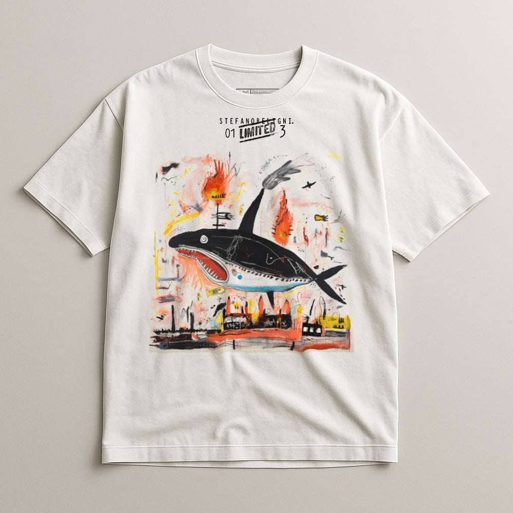 Limited Edition Whale with Cityscape Graphic T-shirt