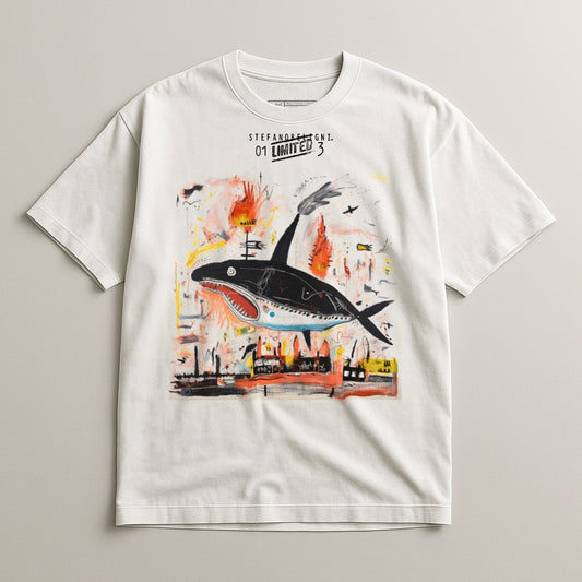 Limited Edition Whale with Cityscape Graphic T-shirt
