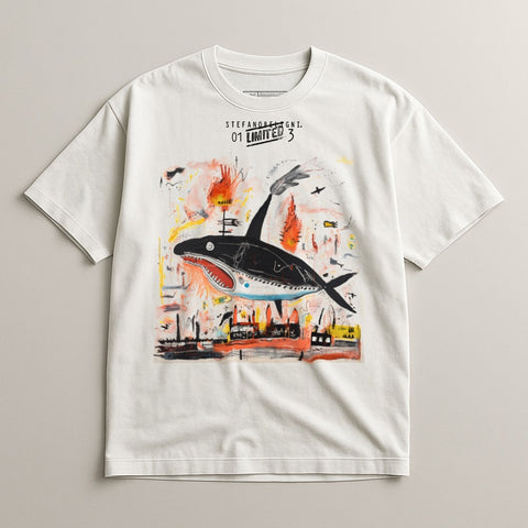 Limited Edition Whale with Cityscape Graphic T-shirt